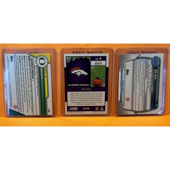 Bo Nix 3 Rookie Chrome Prospect 1st Card Lot Oregon Ducks Denver Broncos RC - Picture 5 of 5